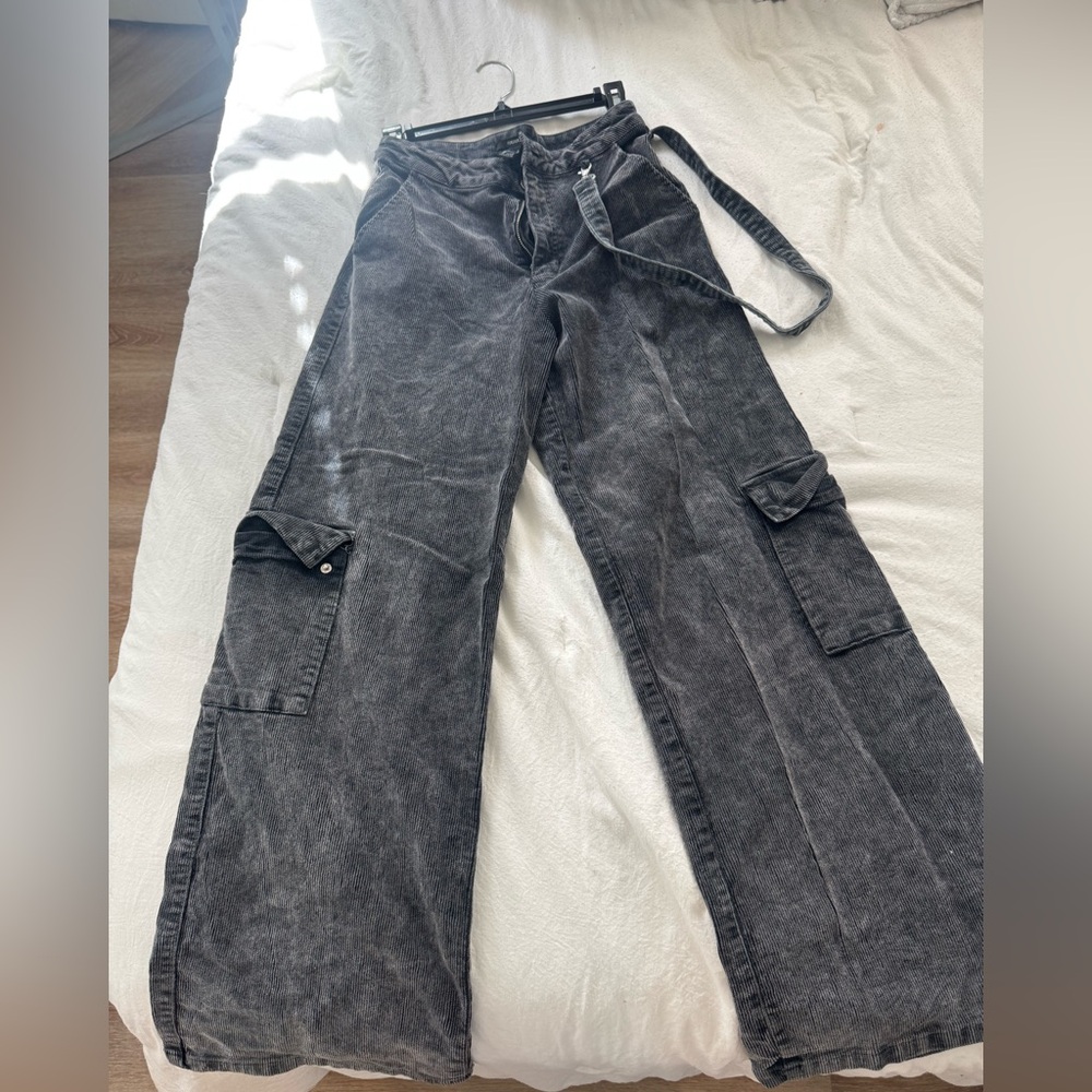 Forever 21 Ribbed Knit Lounge Pants in Charcoal Gray